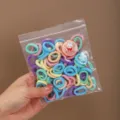 Kids colorful hair ties candy color elastic rubber bands for girls daily styling pack - 100 Pieces Pack (2cm, Self-Sealing Bag) / Spring Colors