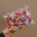 Colorful mini hair ties for kids, assorted candy colors elastic rubber bands for girls styling. - Bamboo Candy Series 500 Pcs