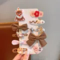 Set graziosi fermagli per capelli con fiocco marrone per bambini accessori orsetto - Torta Di Orso Marrone