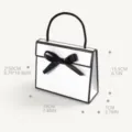 Minimalist black and white contrast bow gift box handbag, perfect for high-end packaging. - 10 Pieces Pack (19x7x15.5cm) / White with Black Edge