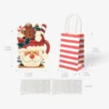 Kerst mini geschenkzakjes set met 3D wenskaart en rood gestreepte papieren zakken voor feest. - Kerstman / 7.5x5x12cm / Rode strepen