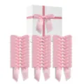 Pink satin ribbon bows set with white gift box for wedding party favor packaging accessories - Pink