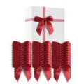 Pre-tied red satin bows with twist ties for gift box and wedding candy decoration packaging. - Burgundy