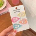 Bunte Pastell Herz Haarnadeln Set Süße BB Haarklammern für tolle Kinder Haaraccessoires - 9481F Herz Glänzend Gelb Rosenrot Haarnadeln 4er Set