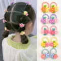 Simpatici elastici per capelli con fiori colorati per bambine e accessori per acconciature. - Set Floreale (1#)