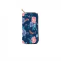 Floral print long PU zipper wallet for women, stylish clutch purse with card slots. - DX2605B