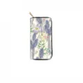 Botanical print long PU zip wallet floral clutch purse with elegant flowers design. - Ethnic Floral Print(DX2601C)