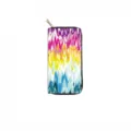 Ethnic Long PU Zipper Wallet Detail View, Colorful Abstract Print Daily Organizer Clutch - Colorful Abstract Wave Print(DX2601D)