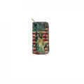 Vintage USA flag Statue of Liberty print PU leather long zip wallet clutch purse for women. - DX3036B (Statue of Liberty)
