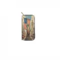 Long zip wallet PU leather purse with Statue of Liberty scenic print for daily women fashion use. - Statue of Liberty (DX3032A)