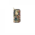 PU leather long wallet American flag bald eagle print clutch purse zipper card holder bag - DX3036A (American Flag & Eagle)