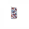 American flag butterfly print PU long zipper wallet fashion casual hand clutch purse - DX3036C (American Flag Butterfly)