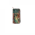 Long PU leather zipper wallet featuring vintage Statue of Liberty and American flag print design. - US Flag and Statue of Liberty (DX3032E)