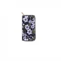 Floral print long zipper wallet for women, stylish clutch purse with ample card slots inside. - Style E (DX433E)