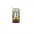 Long zipper wallet with New York city taxi print design, stylish and practical clutch purse. - QBDX03F