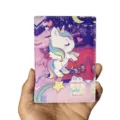 Cute unicorn PU leather passport cover travel document organizer holder with multi-card slots - DX711C (Starry Sky)