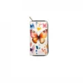 Long zipper wallet with colorful watercolor butterfly print, elegant women clutch purse. - QBDX06D