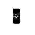 Black long zipper wallet with cute cat print, stylish design, card slots and cash pocket. - DX428C Black Sunglasses Cat