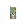 Van Gogh style sunflower and star cartoon cat print long zipper wallet clutch detail. - DX428D Van Gogh Starry Sky Cat