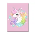 Cute pink unicorn PU leather passport holder, stylish document organizer case for travel. - Pink