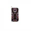 Bohemian ethnic long zipper wallet for women, stylish patterned clutch purse with secure zip. - DX3013A