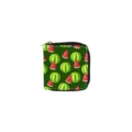 Cute watermelon print PU leather short zipper wallet, compact coin purse for daily use. - DX3023A