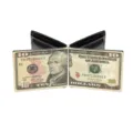 Men's bifold PU leather wallet featuring a creative US ten dollar bill print design. - 10 Dollar Print (DX2542D)