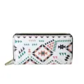 Bohemian geometric print long zipper wallet clutch for women stylish coin purse organizer. - DX053E