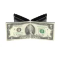 Herren PU Leder Geldbörse Dollar Schein Druck Kartenetui Tasche Mode Geschenk Neu - 2 Dollar Druck (DX2542F)