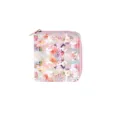 Short PU leather zipper wallet with beautiful watercolor floral print design for women. - Combination 001I