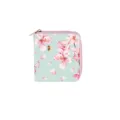 Floral print short PU leather zipper wallet coin purse with cute flowers and bee pattern. - Combination 001J