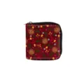 Short PU zipper wallet with vibrant floral print, compact coin purse and card holder daily use. - Combination 001W
