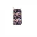 Floral print long zipper wallet chic watercolor flowers clutch purse for ladies card holder - Style A (DX433A)