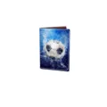 World soccer travel passport holder with blue water splash design, portable document organizer cover. - DX3035F