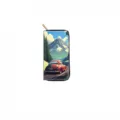 Long zippered wallet with classic car landscape print, stylish hand clutch purse for women. - Snow Mountain Scenery (DX429B)