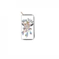 Long zippered wallet featuring bohemian dreamcatcher and feathers print with stay wild text. - QBDX08E