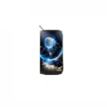 Cosmic moon print detail view of long zippered wallet and clutch purse for daily use. - Universe Starry Moon (DX3026A)