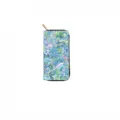 Long tropical print zipper wallet stylish clutch purse floral designer style ladies accessory - Tropical Resort Print (QBDX013B)