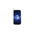 Long zipper wallet with moon and cloud night sky print, featuring secure closure and sleek design. - Night Sky Moon & Clouds (DX3026C)