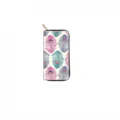 Long zipper wallet with peacock feather print, stylish ethnic style clutch purse for women. - Peacock Feather Print (QBDX016D)