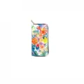 Detailed close-up view highlighting the vibrant watercolor floral print on the long zip wallet. - Colorful Watercolor Floral(DX2686E)