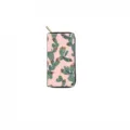 Stylish long zip wallet featuring a trendy pink cactus print design for daily use. - Pink Cactus Print