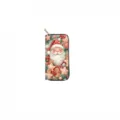 Christmas PU Leather Long Zippered Wallet Santa Claus Clutch Purse Card Holder Gift - DX3028D
