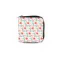 Floral short PU leather zipper wallet, colorful flower print coin purse for women. - Combination 001T