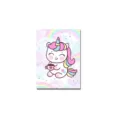 Cute cartoon unicorn PU leather passport holder case for student travel document protection - Pink