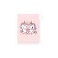 Cute unicorn pattern detail on pink PU passport holder, compact card case and document cover. - Pink