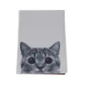 Cute cat print PU leather passport cover, stylish travel document holder for everyday use. - Gray Cat