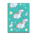 Cute cartoon unicorn PU leather passport cover travel document holder organizer protector case - DX711D (Cyan)