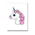 Cute unicorn pattern PU leather passport holder protective cover travel card wallet - White