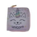 Süßes Cartoon Einhorn kurzer PU Leder Reißverschluss Geldbeutel Kinder Münzbörse Tasche - Caticorn